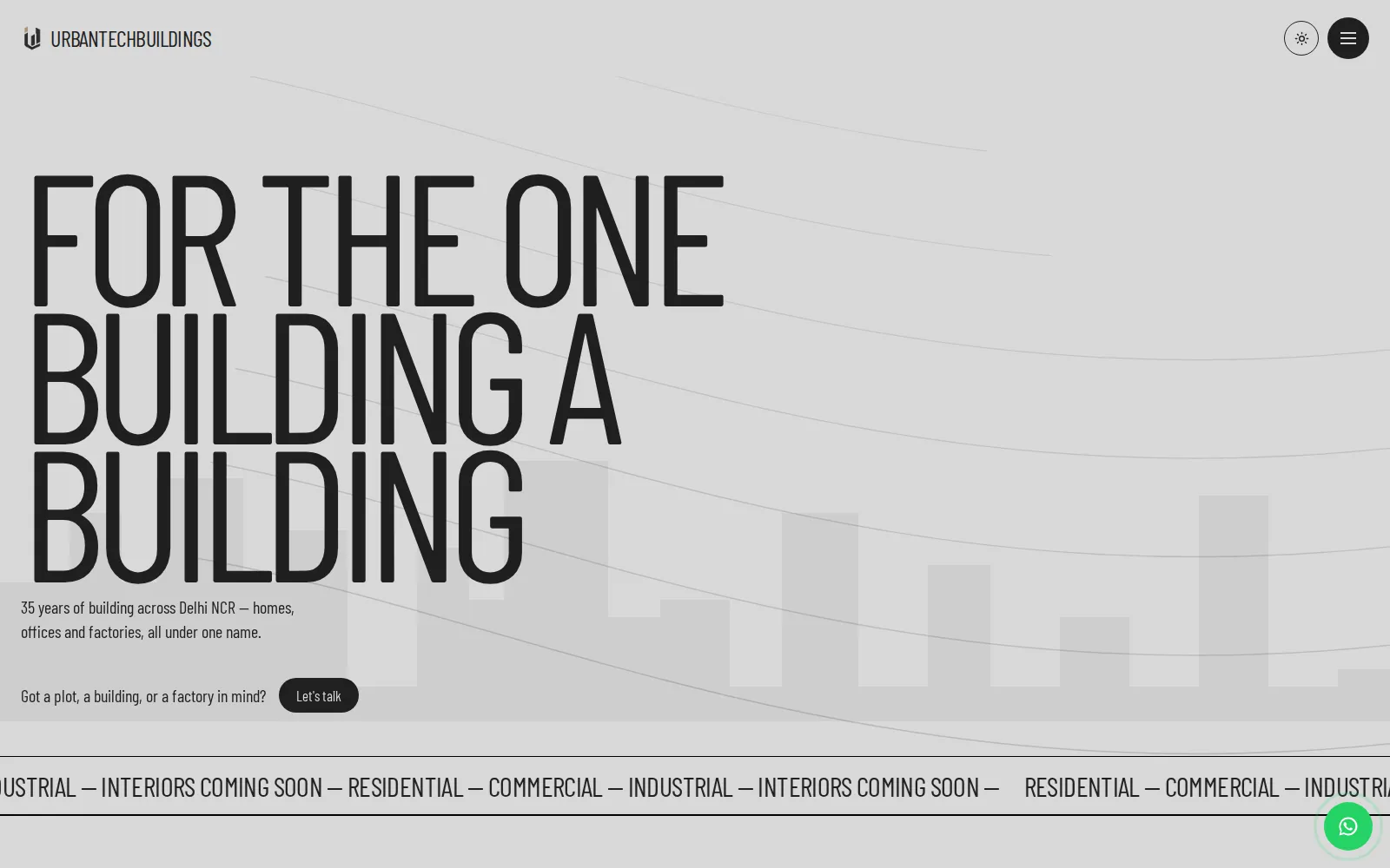 Urban Tech Buildings, a construction company marketing site built for fast mobile loading